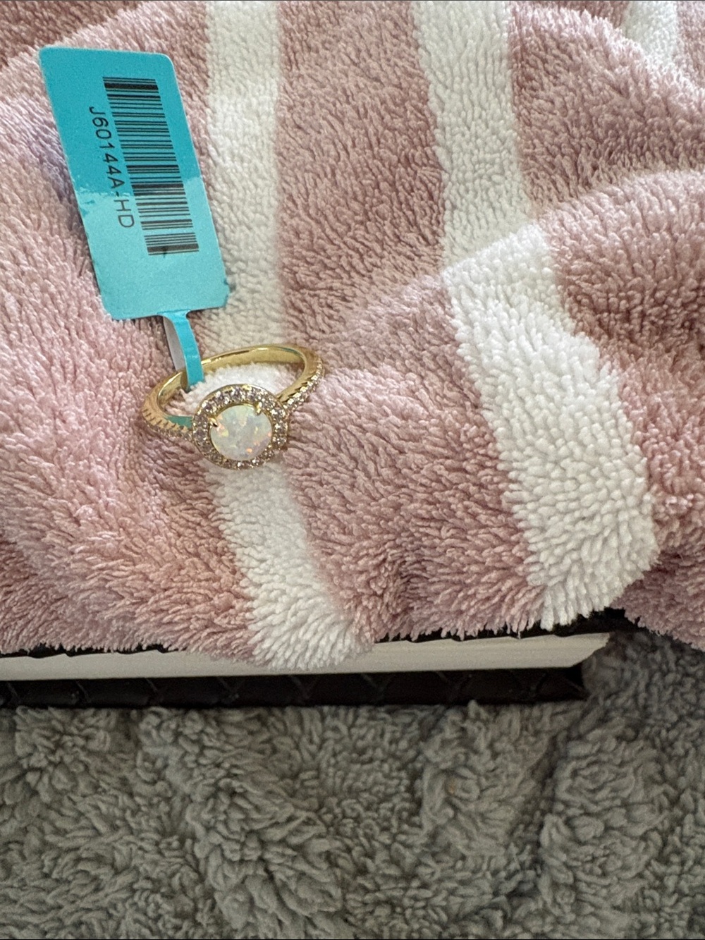Gold Halo Opal Ring - Women Jewelry